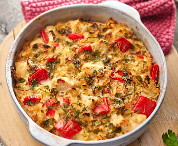 Sauerkraut-Hähnchen-Auflauf