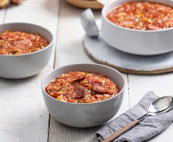 Leczo z kiełbasą i ryżem