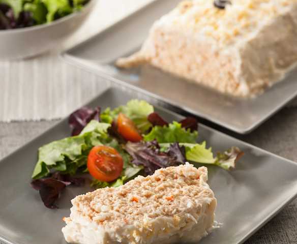 Pudin de gambas, surimi y atún