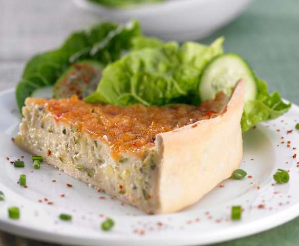 Zucchinitarte mit Aprikosen-Chili-Glasur