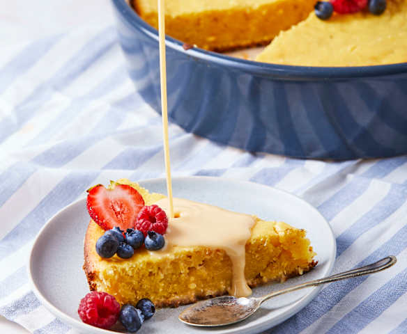 Corn Cake with Eggnog Sauce (Anna) Metric