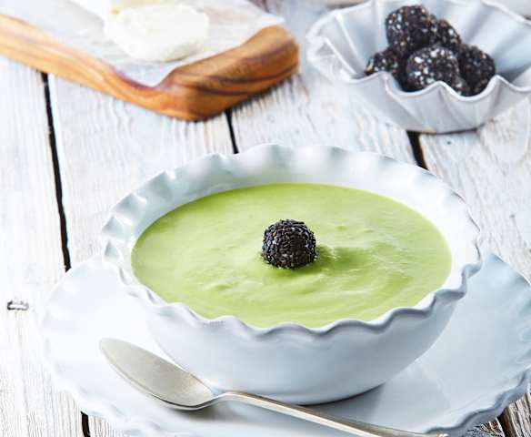 Crema de chícharos y chardonnay