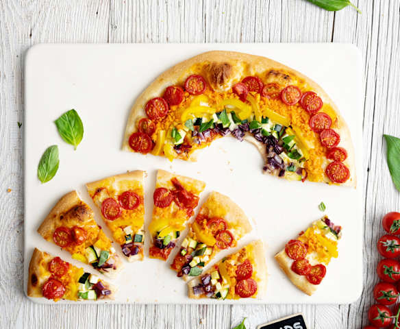 Kids Rainbow Veggie Pizza