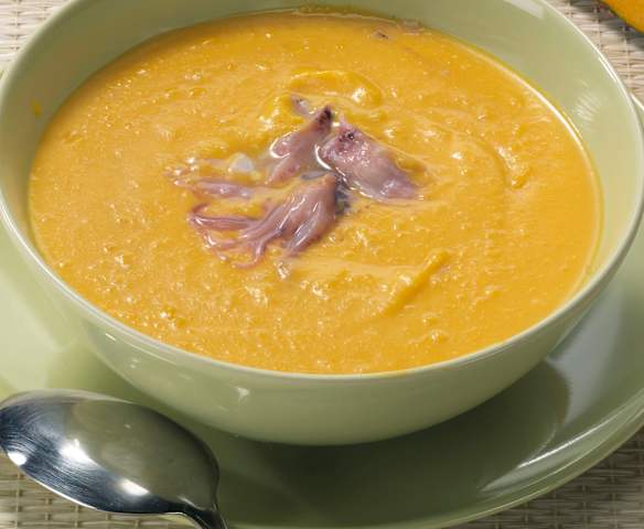 Crema di zucca e calamaretti