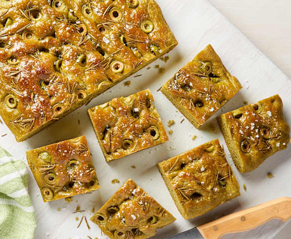 Focaccia spinaci e olive