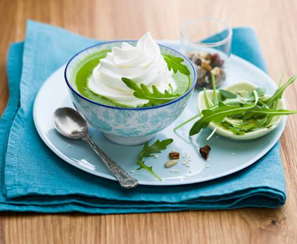 Crème de roquette au chèvre