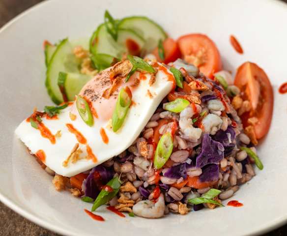 Barley Nasi Goreng with Prawns