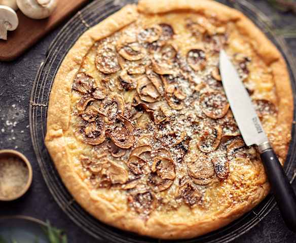 Tarte aux champignons et beaufort