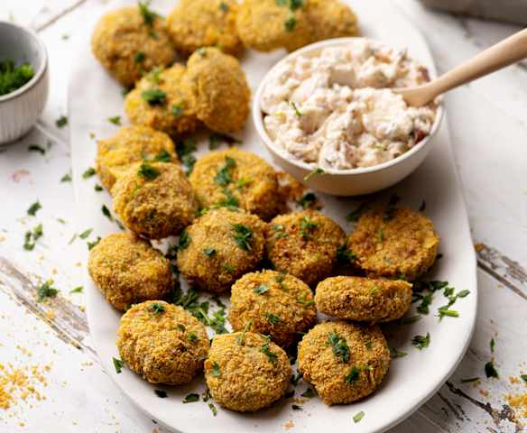Nuggets di pollo con salsa soyanesa ai sottaceti (senza uova)