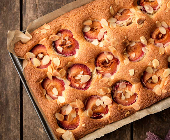 Plum and Almond Traybake