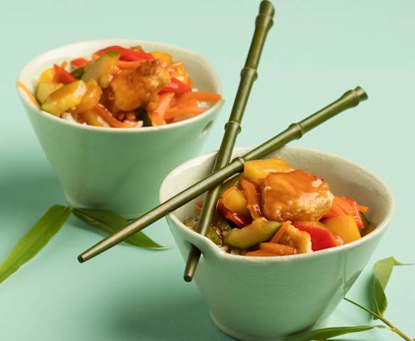 Huhn süß-sauer mit Basmatireis