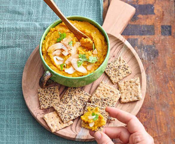 Tartinade de lentilles corail coco-curry façon thaïe