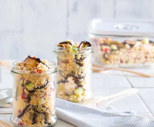 Salada de cuscuz com beringela