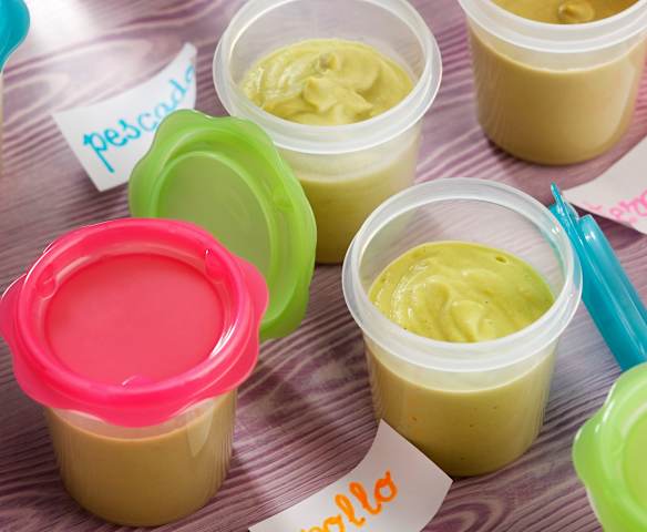 Puré con carne, pescado o pollo para bebés