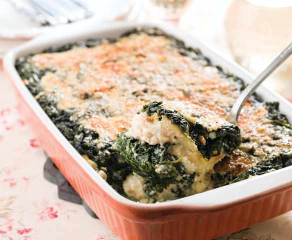 Espinafres com camarão