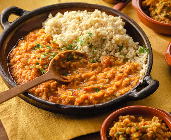 Linsen Dal mit Bulgur