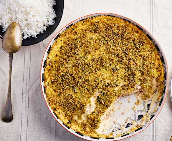 Gratinado de frango, fiambre e queijo