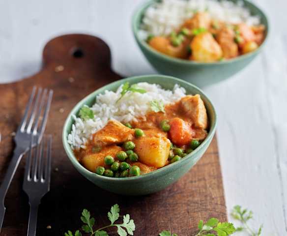 Hurtig thaikylling i karry med basmatiris