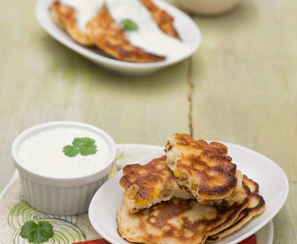 Placuszki z kukurydzą i kolendrą