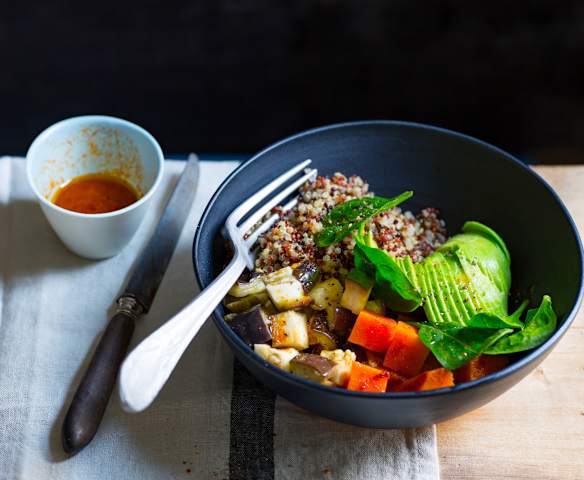 Quinoa aux aubergines et patates douces