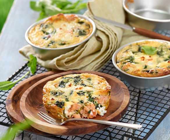 Clafoutis aux épinards, saumon et feta