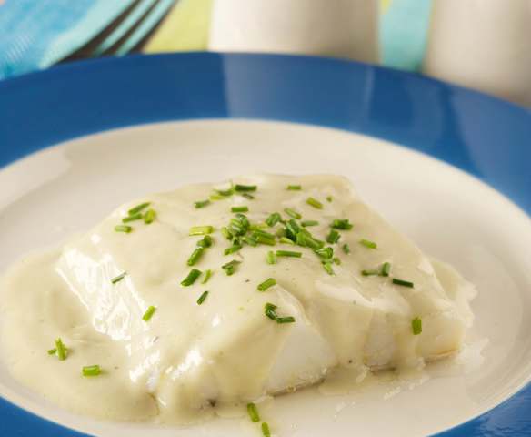 Bacalao con salsa de roquefort