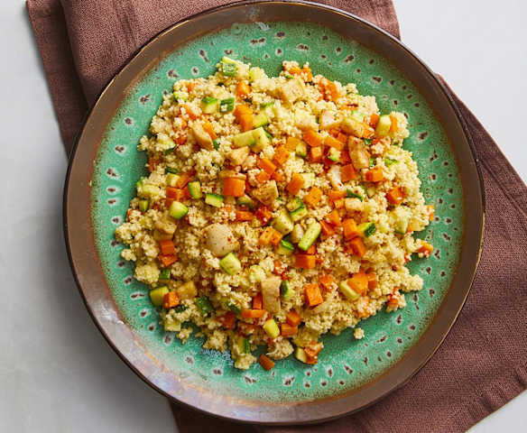 Cous cous di verdure con branzino Cous cous di verdure con branzino