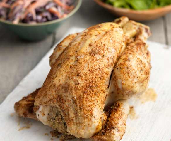 Whole Steamed Chicken with Spicy Cajun Rub