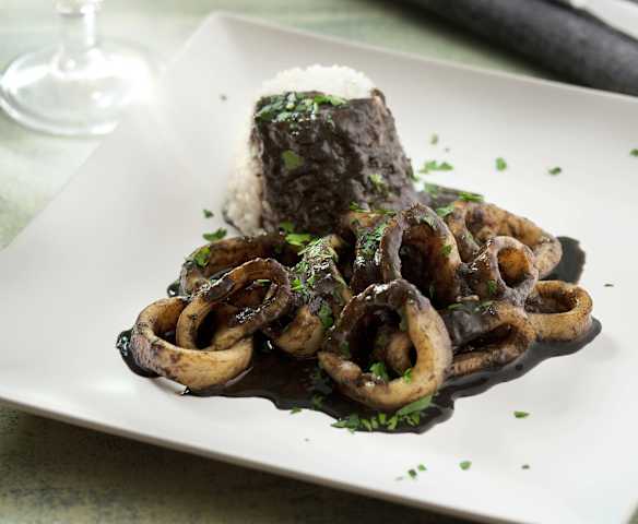 Squid in squid ink sauce (calamares en su tinta)