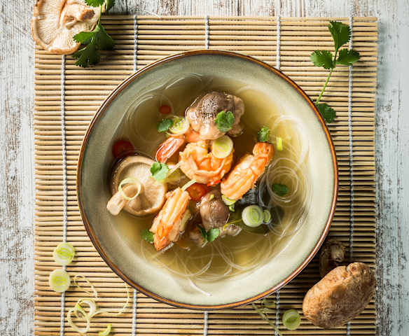 Scharfe Garnelensuppe