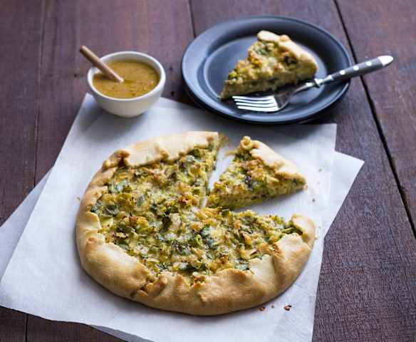 Cheese and spring onion galette