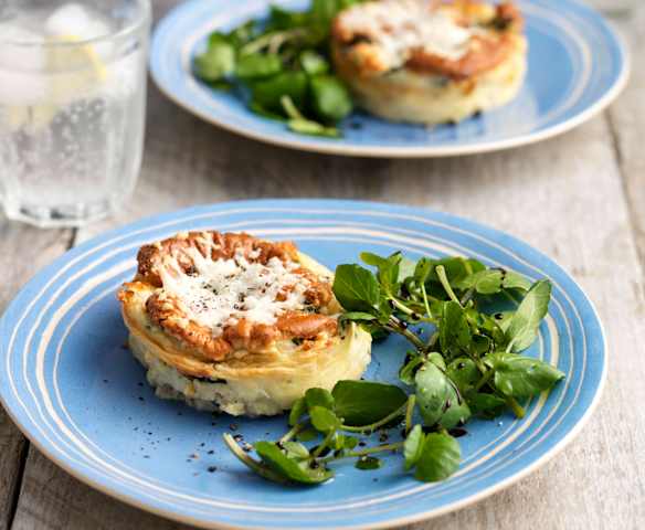 Twice-Baked Watercress, Goat's Cheese and Hazelnut Soufflé