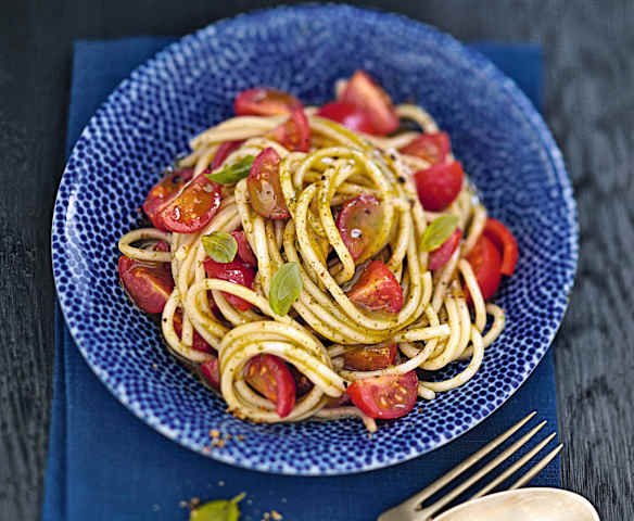 Chaud-froid de spaghetti aux tomates cerise