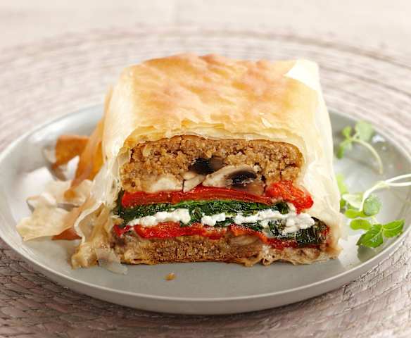 Gemüsepastete in Filoteig