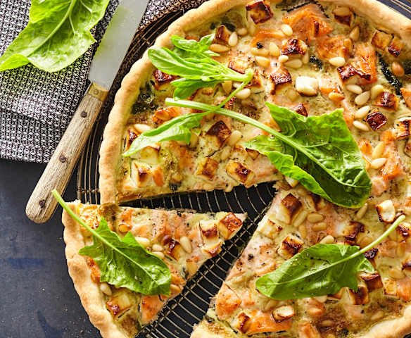 Lachs-Spinat-Quiche mit Feta