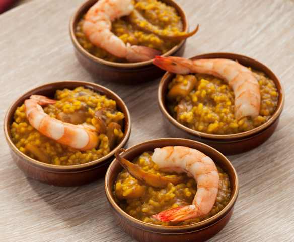 Risotto de calamares y langostinos