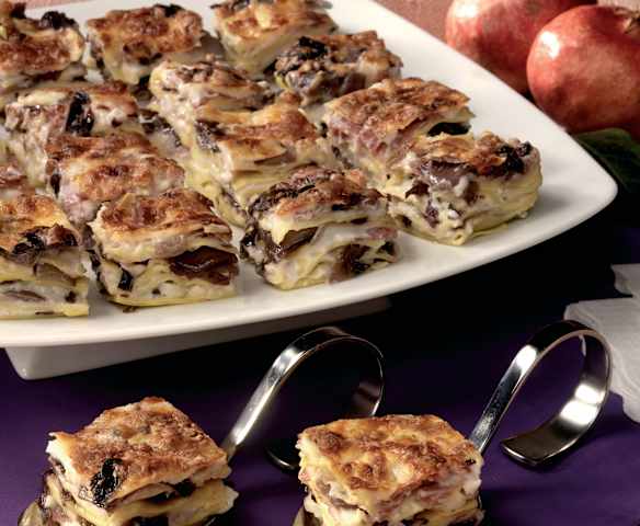 Lasagne radicchio, provola e caciotta Lasagne radicchio, provola e caciotta