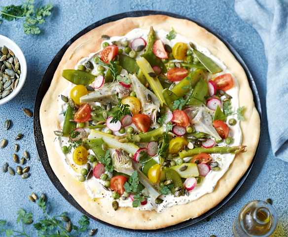 Pizza maraîchère au brebis