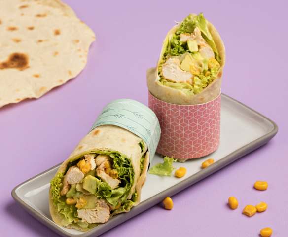 Wraps mit Hendlfleisch und Mais