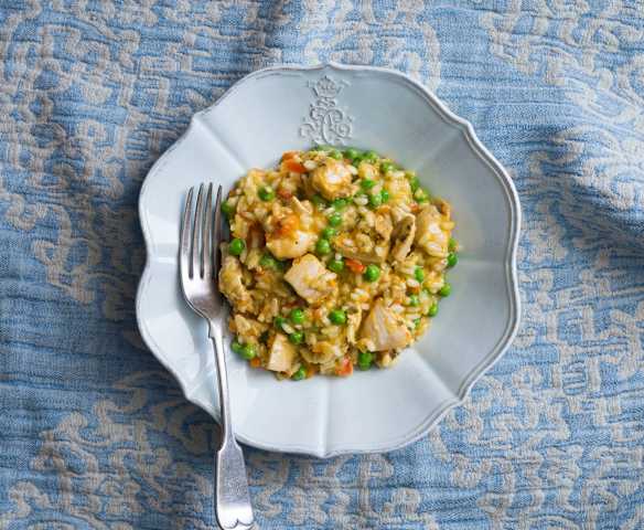 Apricot chicken risotto