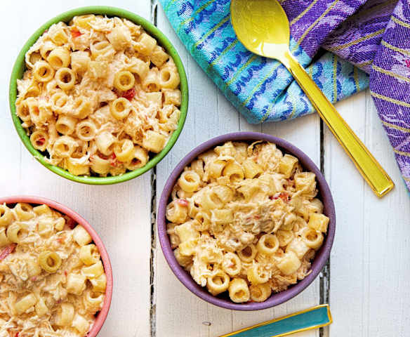 Pasta corta con pollo
