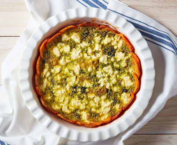 Spring Vegetable Quiche with Sweet Potato Crust