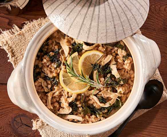 Farro Risotto with Rosemary Chicken