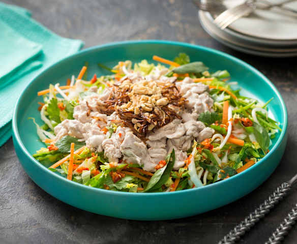Coconut poached chicken salad