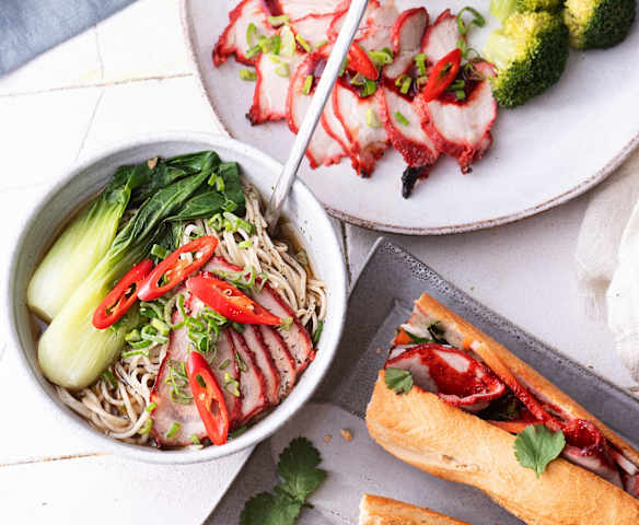 法棍叉烧三明治/叉烧饭/叉烧汤面