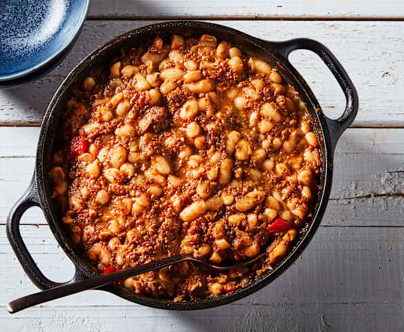 Haricots au chili cuits au four