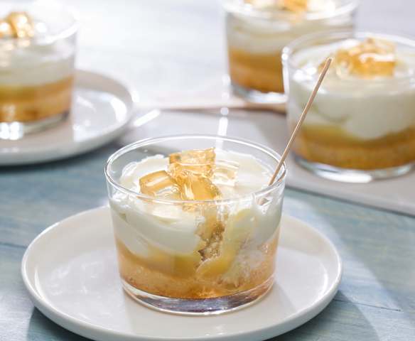 Vasitos de tarta de sidra