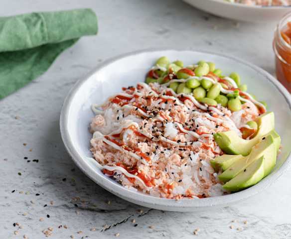 Bowl de salmão e arroz