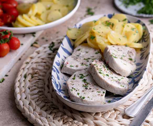 Pez espada al aroma de mostaza