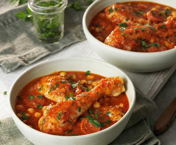 Chicken chorizo and chickpea stew